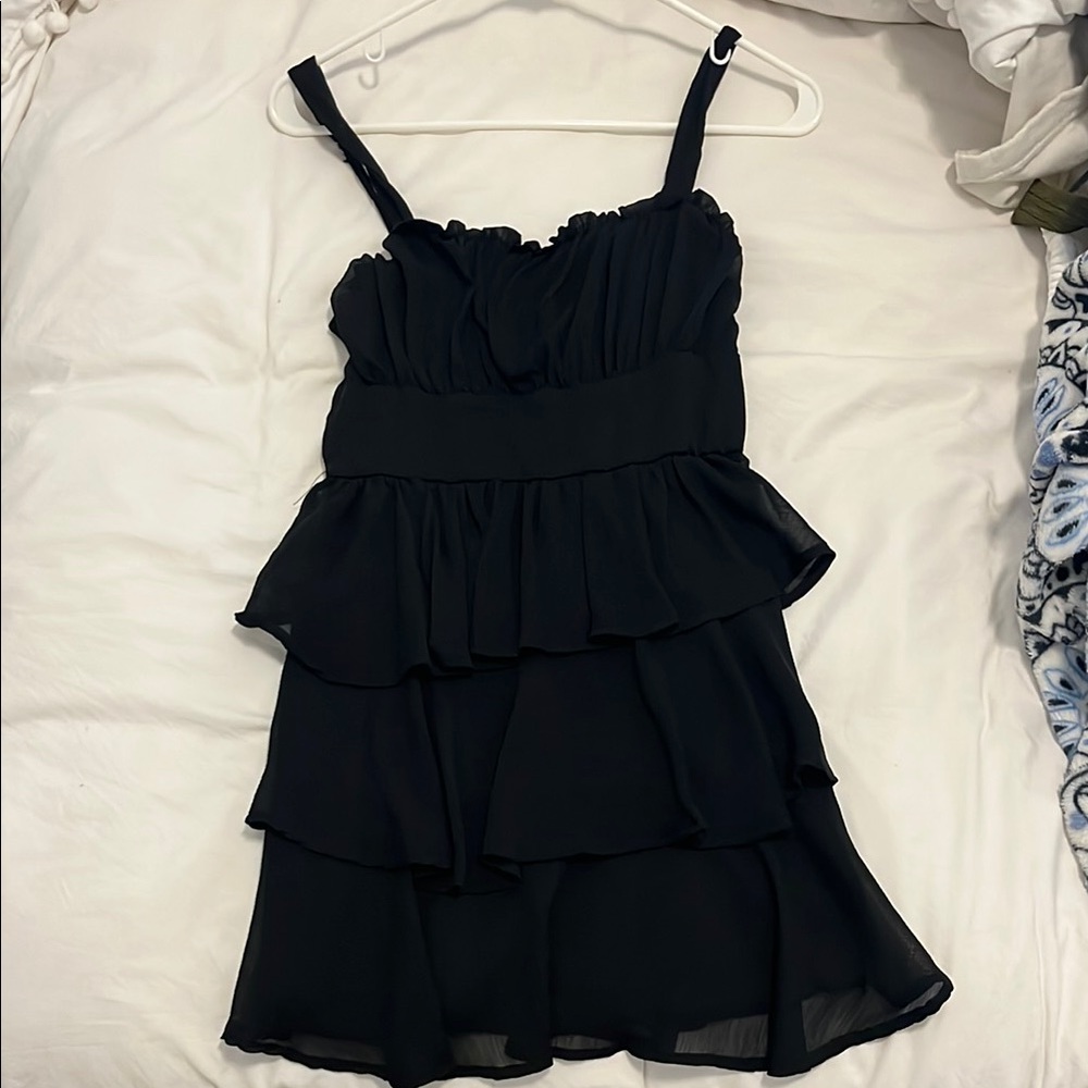 Black Tiered Mini Dress
